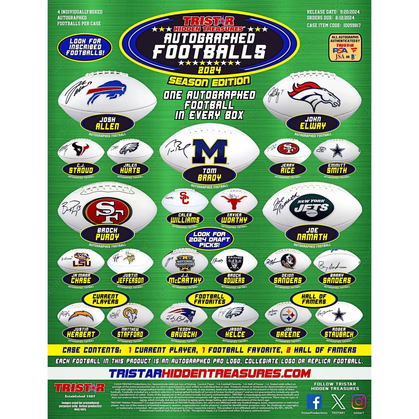 2024 Tristar Hidden Treasures Autographed Footballs Season Edition Box