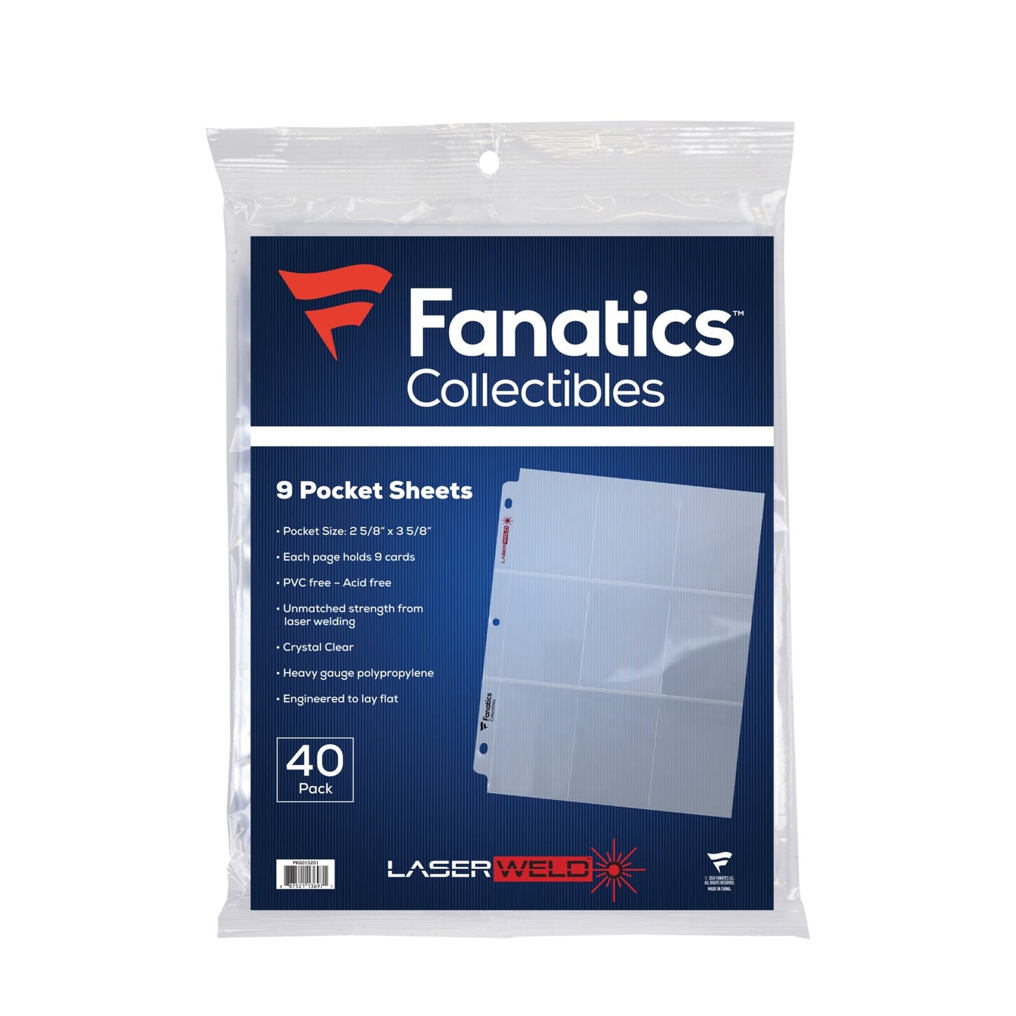 Fanatics 9 Pocket Sheets Binder Pages