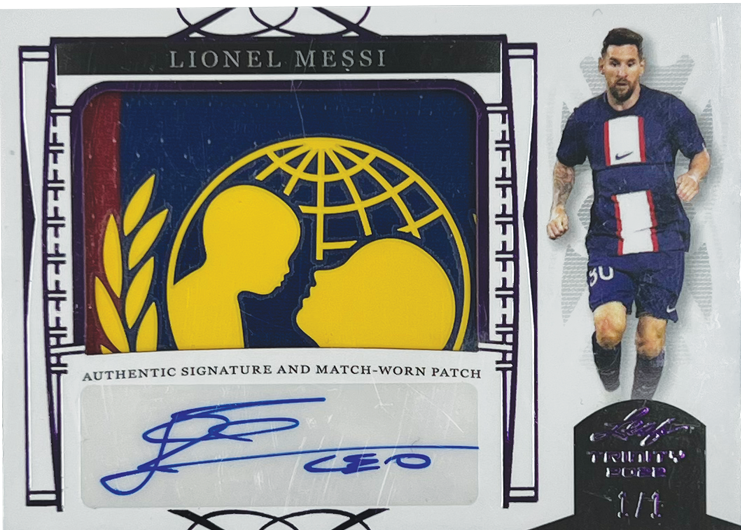 2022 Leaf Trinity Soccer Cards-Lionel Messi Auto_Match Worn Patch2