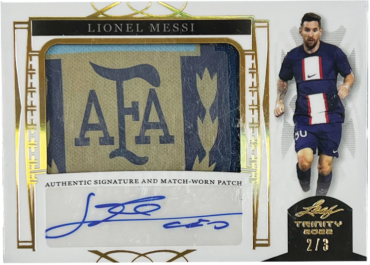 2022 Leaf Trinity Soccer Cards-Lionel Messi Auto+Match Worn Patch