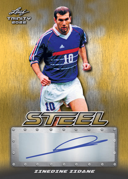 2022 Leaf Trinity Soccer Cards-Zinedine Zidane Auto_Steel