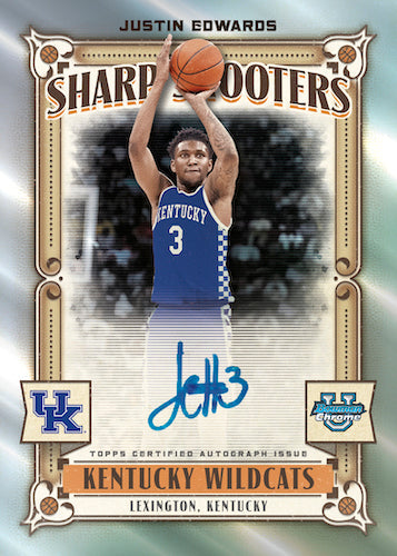 2023/24 Bowman Chrome University Basketball -Justin Edwards Auto_Sharp Shooters