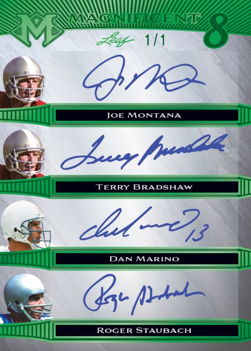 2023 Leaf Magnificence Sports Cards - Joe Montana_Terry Bradshaw_Dan Marino_Roger Staubach