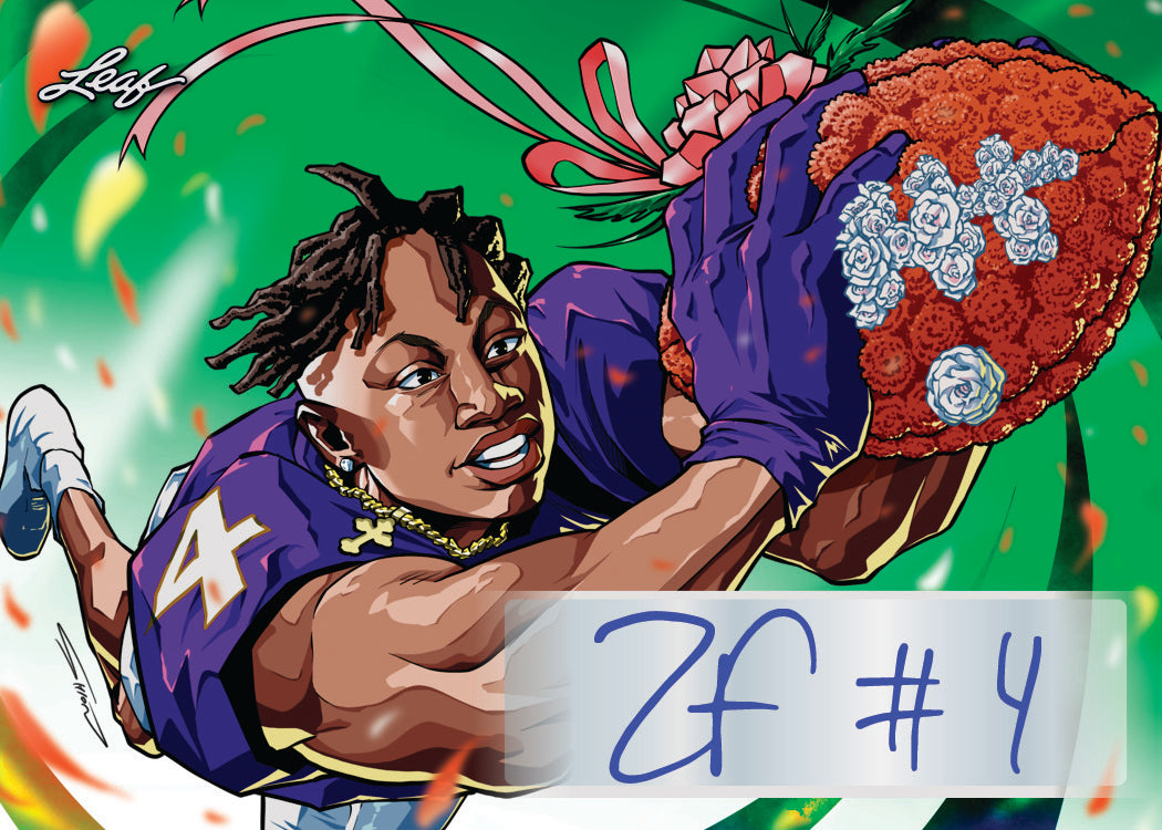 2023 Leaf Pro Set Metal Football Cards-Zay Flowers_Anime Nation