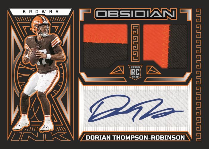 2023 Panini Obsidian Football Cards-Dorian Thompson-Robinson Jersey Ink