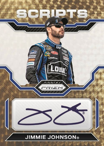 2023 Panini Prizm Racing Cards-Jimmie Johnson-Scripts-Gold Vinyl