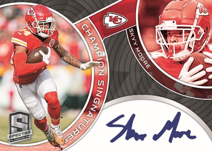 2023 Panini Spectra Football Card - Skyy Moore_Champions Signatures