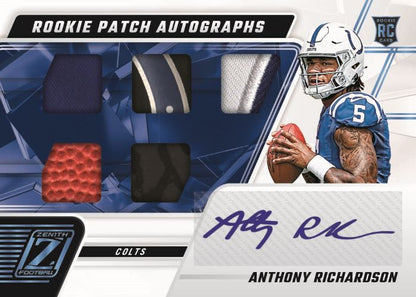 2023 Panini Zenith Football Cards-Anthony Richarson_Rookie Patch Auto Platinum