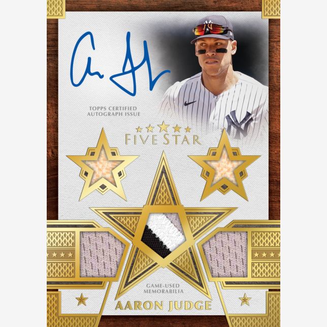 2023 Topps Five Star Baseball Cards-Aaron Judge Quintuple Relic Auto