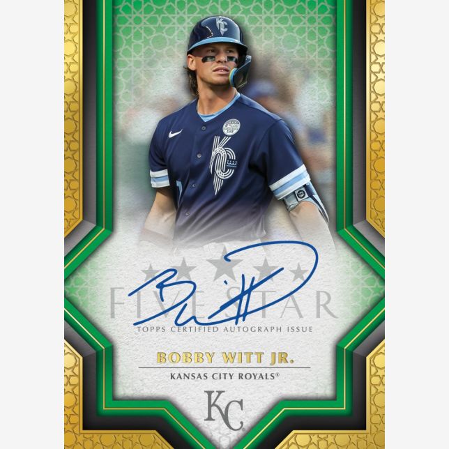 2023 Topps Five Star Baseball Cards-Bobby Witt-Auto Green