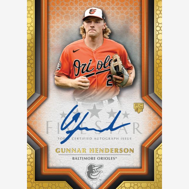2023 Topps Five Star Baseball Cards-Gunnar Henderson_Auto Orange