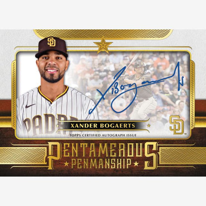2023 Topps Five Star Baseball Cards-Xander Bogaerts-Pentamerous Penmanship
