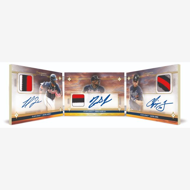 2023 Topps Luminaries Baseball Cards-Guiding Light Triple Relic Autos