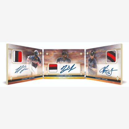 2023 Topps Luminaries Baseball Cards-Guiding Light Triple Relic Autos