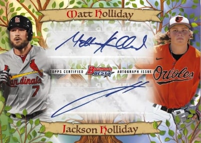 2023 Bowman's Best Baseball Hobby Box-Matt Holliday_Jackson Holliday_Family Tree_Dual Auto 