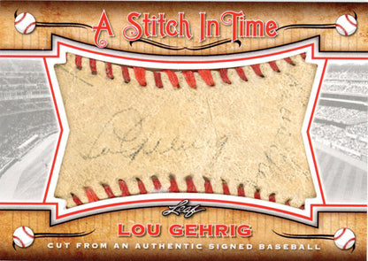 2023 Leaf Bronx Legacy Baseball-Lou Gehrig_Stitch in Time