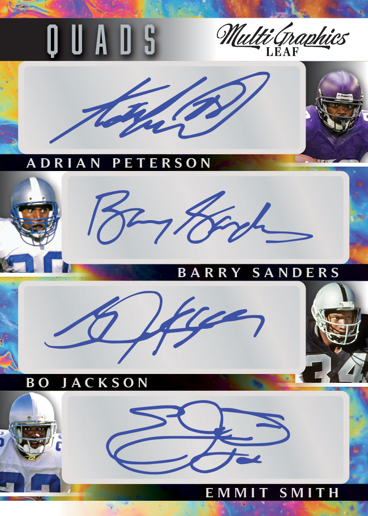 2023 Leaf Eclectic Football-Peterson_Sanders_Jackson_Smith_Quads
