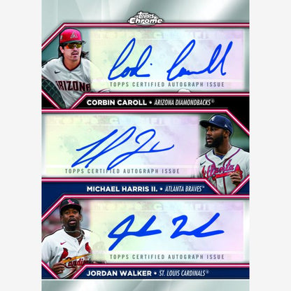 2023 Topps Chrome Update Baseball - Triple Auto_Caroll_Harris ll_Walker