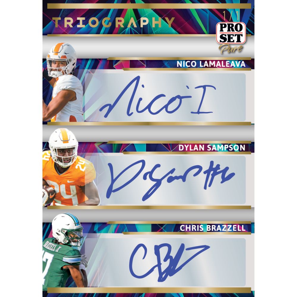 2024 Leaf Pro Set Pure Football Cards - Triography