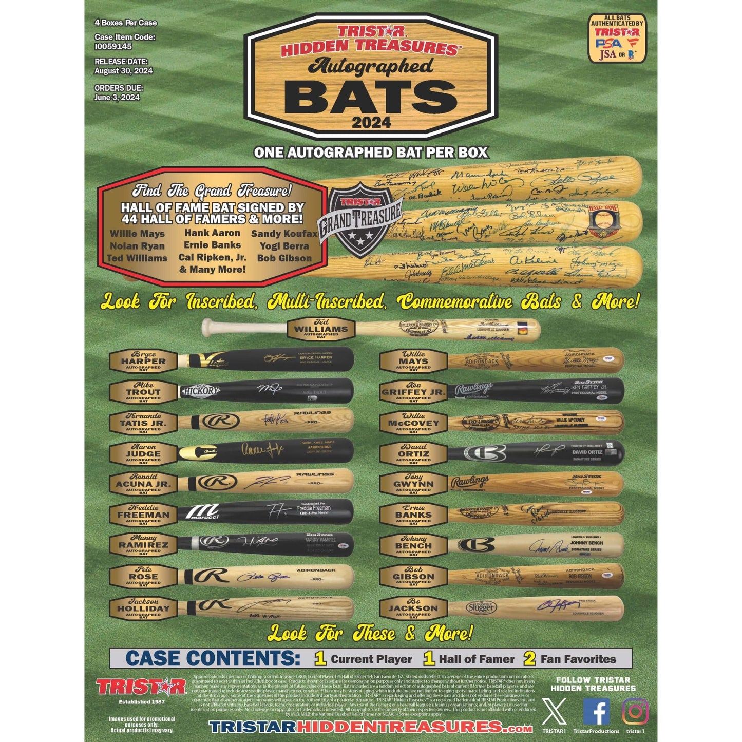 2024 Tristar Hidden Treasures Autographed Baseball Bat Box